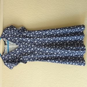 Blue and white summer dress